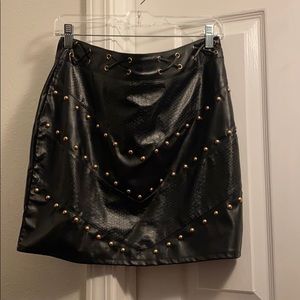 Black leather skirt
